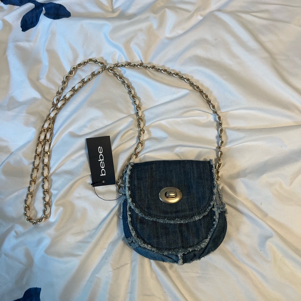 Bebe denim mini purse NWT